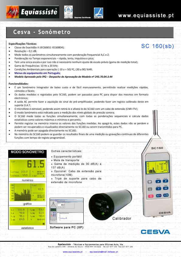 Cesva Sonómetro para Centros de Inspecção CITV